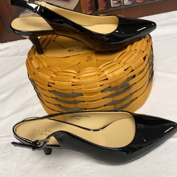 Black Patent Leather Heels Shoes Slingback Size 7 - Picture 4 of 6